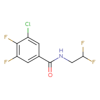 Chemical structure of 3-chloro-N-(2,2-difluoroethyl)-4,5-difluorobenzamide - CSSB06504527640