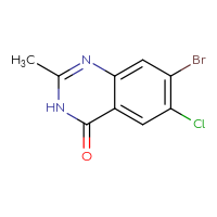 Chemical structure of 7-bromo-6-chloro-2-methyl-3,4-dihydroquinazolin-4-one - CSSB00011105960