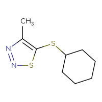 Chemical structure of 5-(cyclohexylsulfanyl)-4-methyl-1,2,3-thiadiazole - CSSB00009994691