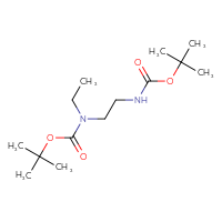 Chemical structure of tert-butyl N-(2-{[(tert-butoxy)carbonyl]amino}ethyl)-N-ethylcarbamate - CSSB00000064923
