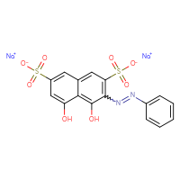 Chemical structure of disodium 4,5-dihydroxy-3-(2-phenyldiazen-1-yl)naphthalene-2,7-disulfonate - CSSB00000063153