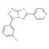Chemical structure of 4-[3-(3-chlorophenyl)-[1,2,4]triazolo[3,4-b][1,3,4]thiadiazol-6-yl]pyridine - CSSB00121637816