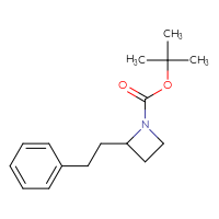 Chemical structure of tert-butyl 2-(2-phenylethyl)azetidine-1-carboxylate - CSSB00135130254
