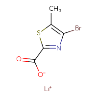Chemical structure of lithium(1+) 4-bromo-5-methyl-1,3-thiazole-2-carboxylate - CSSB00102662831