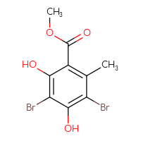 Chemical structure of methyl 3,5-dibromo-2,4-dihydroxy-6-methylbenzoate - CSSB00009813922