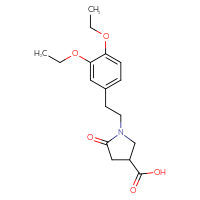 Chemical structure of 1-[2-(3,4-diethoxyphenyl)ethyl]-5-oxopyrrolidine-3-carboxylic acid - CSSB00020603998