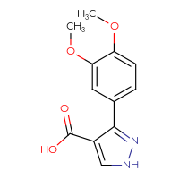 Chemical structure of 3-(3,4-dimethoxyphenyl)-1H-pyrazole-4-carboxylic acid - CSSB00000668007