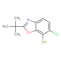 Chemical structure of 2-tert-butyl-6-chloro-1,3-benzoxazole-7-thiol - CSSB00042932134