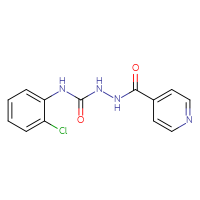 Chemical structure of N-{[(2-chlorophenyl)carbamoyl]amino}pyridine-4-carboxamide - CSSB00025732779
