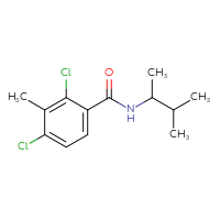 Chemical structure of 2,4-dichloro-3-methyl-N-(3-methylbutan-2-yl)benzamide - CSSB06505699210