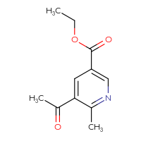 Chemical structure of ethyl 5-acetyl-6-methylpyridine-3-carboxylate - CSSB00010137438