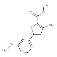 Chemical structure of methyl 3-amino-5-[3-(methylsulfanyl)phenyl]thiophene-2-carboxylate - CSSB06590627985