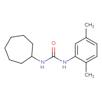 Chemical structure of 1-cycloheptyl-3-(2,5-dimethylphenyl)urea - CSSB00103847560