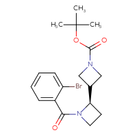 Chemical structure of tert-butyl (2R)-1-(2-bromobenzoyl)-[2,3'-biazetidine]-1'-carboxylate - CSSB20499192069