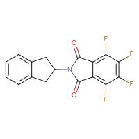 Chemical structure of 2-(2,3-dihydro-1H-inden-2-yl)-4,5,6,7-tetrafluoro-2,3-dihydro-1H-isoindole-1,3-dione - CSSB00159270394