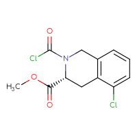 Chemical structure of methyl (3R)-2-(carbonochloridoyl)-5-chloro-1,2,3,4-tetrahydroisoquinoline-3-carboxylate - CSSB21224764090