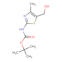 Chemical structure of tert-butyl N-[5-(hydroxymethyl)-4-methyl-1,3-thiazol-2-yl]carbamate - CSSB00010253756