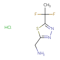 Chemical structure of 1-[5-(1,1-difluoroethyl)-1,3,4-thiadiazol-2-yl]methanamine hydrochloride - CSSB00161000248