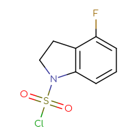 Chemical structure of 4-fluoro-2,3-dihydro-1H-indole-1-sulfonyl chloride - CSSB14968818913