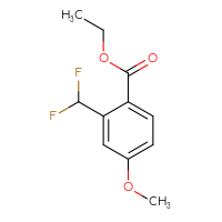 Chemical structure of ethyl 2-(difluoromethyl)-4-methoxybenzoate - CSSB01983193409