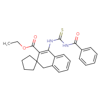 Chemical structure of ethyl 4'-{[(phenylformamido)methanethioyl]amino}-1'H-spiro[cyclopentane-1,2'-naphthalene]-3'-carboxylate - CSSB00121704425