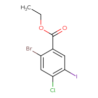 Chemical structure of ethyl 2-bromo-4-chloro-5-iodobenzoate - CSSB00010141350