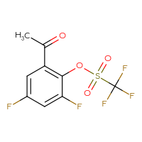 Chemical structure of 2-acetyl-4,6-difluorophenyl trifluoromethanesulfonate - CSSB20977116601