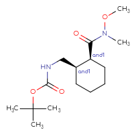 Chemical structure of rac-tert-butyl N-{[(1R,2S)-2-[methoxy(methyl)carbamoyl]cyclohexyl]methyl}carbamate - CSSB21291564113