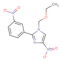 Chemical structure of 1-(ethoxymethyl)-4-nitro-2-(3-nitrophenyl)-1H-imidazole - CSSB21531615163