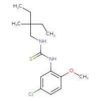 Chemical structure of 1-(5-chloro-2-methoxyphenyl)-3-(2-ethyl-2-methylbutyl)thiourea - CSSB21432495879