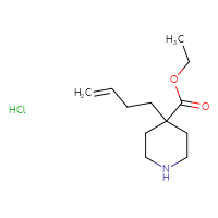 Chemical structure of ethyl 4-(but-3-en-1-yl)piperidine-4-carboxylate hydrochloride - CSSB21043404900