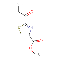 Chemical structure of methyl 2-propanoyl-1,3-thiazole-4-carboxylate - CSSB21151100920