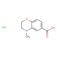 Chemical structure of 4-methyl-3,4-dihydro-2H-1,4-benzoxazine-6-carboxylic acid hydrochloride - CSSB00025775870