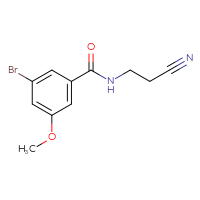 Chemical structure of 3-bromo-N-(2-cyanoethyl)-5-methoxybenzamide - CSSB01994869534