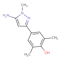 Chemical structure of 4-(5-amino-1-methyl-1H-pyrazol-3-yl)-2,6-dimethylphenol - CSSB00103022357