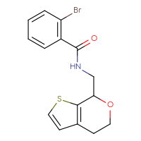 Chemical structure of 2-bromo-N-({4H,5H,7H-thieno[2,3-c]pyran-7-yl}methyl)benzamide - CSSB21432534513
