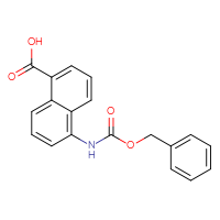 Chemical structure of 5-{[(benzyloxy)carbonyl]amino}naphthalene-1-carboxylic acid - CSSB02129839422