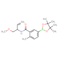 Chemical structure of N-(1-methoxybut-3-en-2-yl)-2-methyl-5-(4,4,5,5-tetramethyl-1,3,2-dioxaborolan-2-yl)benzamide - CSSB06755414244