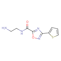 Chemical structure of N-(2-aminoethyl)-3-(thiophen-2-yl)-1,2,4-oxadiazole-5-carboxamide - CSSB00010188351