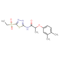 Chemical structure of 2-(3,4-dimethylphenoxy)-N-[5-(ethanesulfonyl)-1,3,4-thiadiazol-2-yl]propanamide - CSSB00121610893