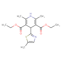 Chemical structure of 3,5-diethyl 2,6-dimethyl-4-(5-methyl-1,3-thiazol-2-yl)-1,4-dihydropyridine-3,5-dicarboxylate - CSSB20539823786