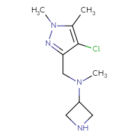 Chemical structure of N-[(4-chloro-1,5-dimethyl-1H-pyrazol-3-yl)methyl]-N-methylazetidin-3-amine - CSSS01992318057