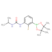 Chemical structure of 1-[2-fluoro-3-(4,4,5,5-tetramethyl-1,3,2-dioxaborolan-2-yl)phenyl]-3-(propan-2-yl)urea - CSSB00022000997