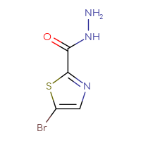 Chemical structure of 5-bromo-1,3-thiazole-2-carbohydrazide - CSSB00011069795