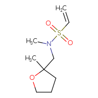 Chemical structure of N-methyl-N-[(2-methyloxolan-2-yl)methyl]ethene-1-sulfonamide - CSMB02129741259