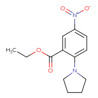 Chemical structure of ethyl 5-nitro-2-(pyrrolidin-1-yl)benzoate - CSSB00103833902