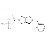 Chemical structure of tert-butyl (3aS,6aS)-5-benzyl-octahydropyrrolo[3,4-c]pyrrole-2-carboxylate - CSSB00025712610
