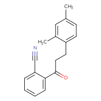 Chemical structure of 2-[3-(2,4-dimethylphenyl)propanoyl]benzonitrile - CSSB00020571392