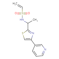 Chemical structure of N-{1-[4-(pyridin-3-yl)-1,3-thiazol-2-yl]ethyl}ethene-1-sulfonamide - CSSB21332103465