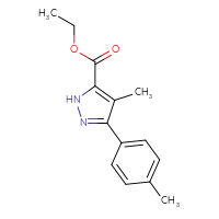Chemical structure of ethyl 4-methyl-3-(4-methylphenyl)-1H-pyrazole-5-carboxylate - CSSB00121627254